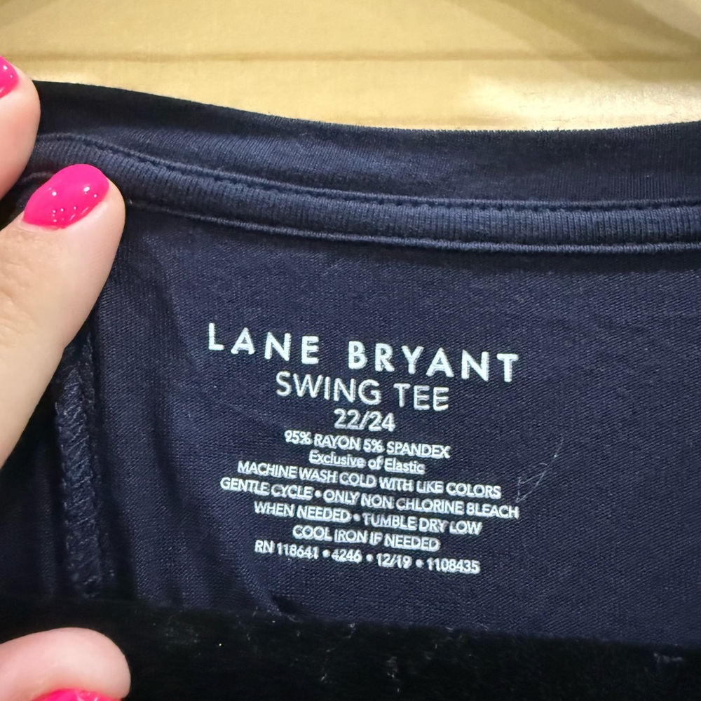 Two Lane Bryant Black & Navy Swing Tee - Picture 7 of 8